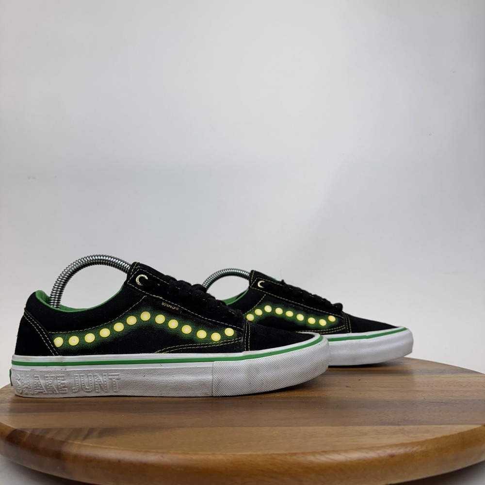 Mens Vans Snake Junt X Old Skool Pro Black Green Low Skate Sneakers Size 7.5 M